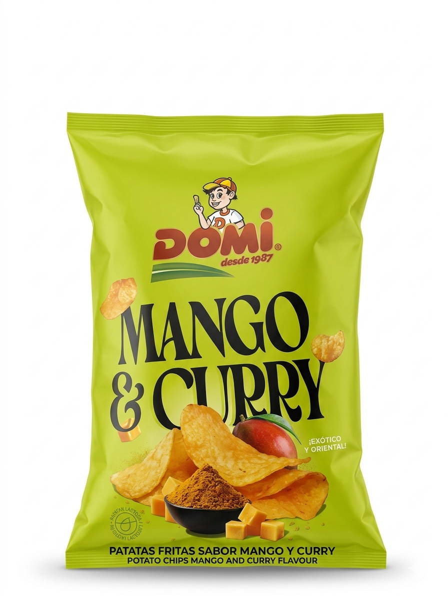 Patatas fritas sabor mango y curry Domi