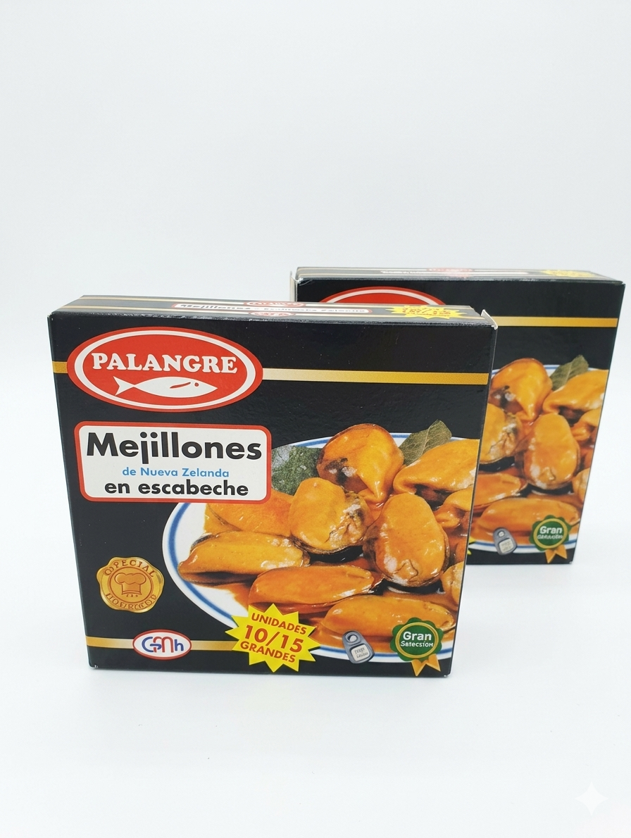 Mejillón en escabeche palangre .10/15 Uds.