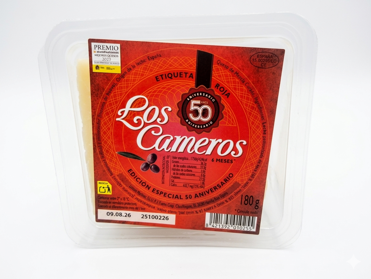 Queso mezcla curado Los Cameros cuña.