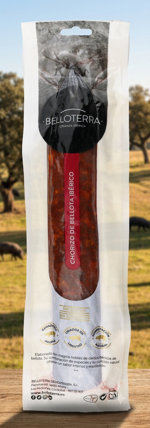 Chorizo de bellota ibérico Belloterra.