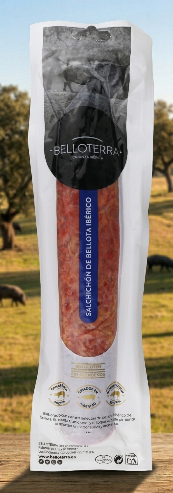 Salchichón de bellota ibérico Belloterra.